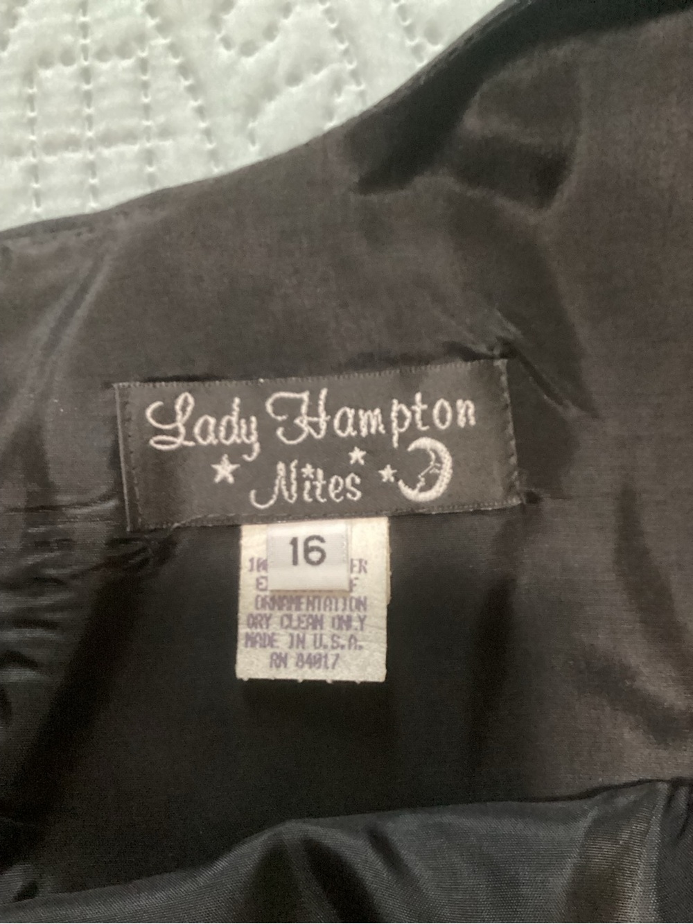 Lady Hampton Nites Black Chiffon Dress (Size 16)